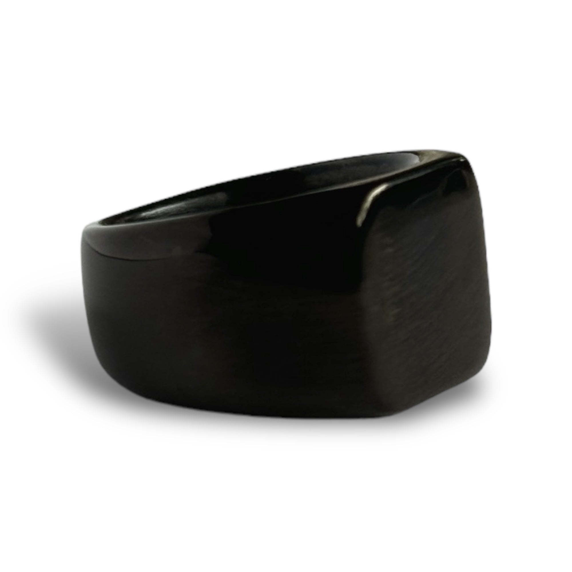 Anillo Cuadrado unisex - Acero inoxidable - Negro