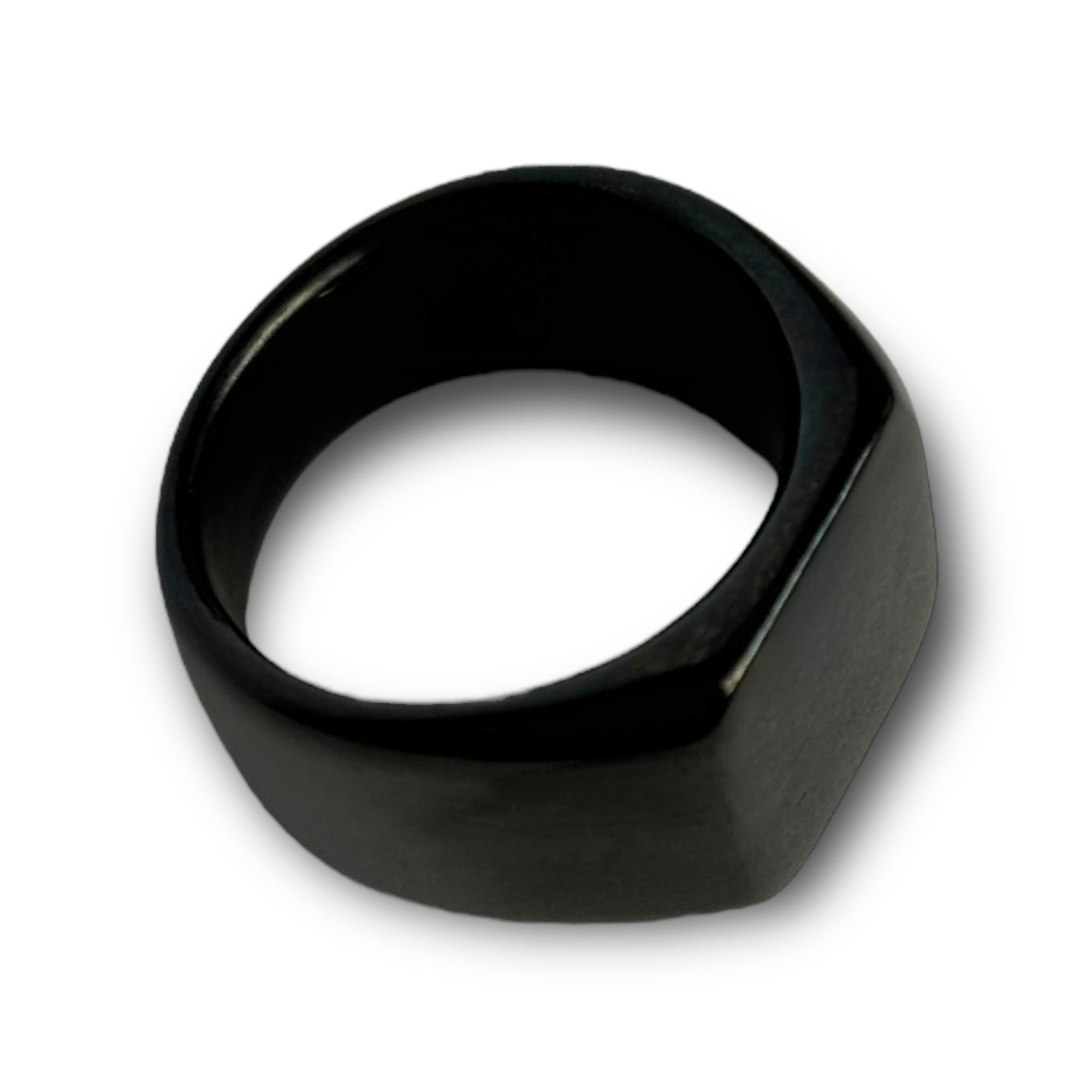Anillo Cuadrado unisex - Acero inoxidable - Negro
