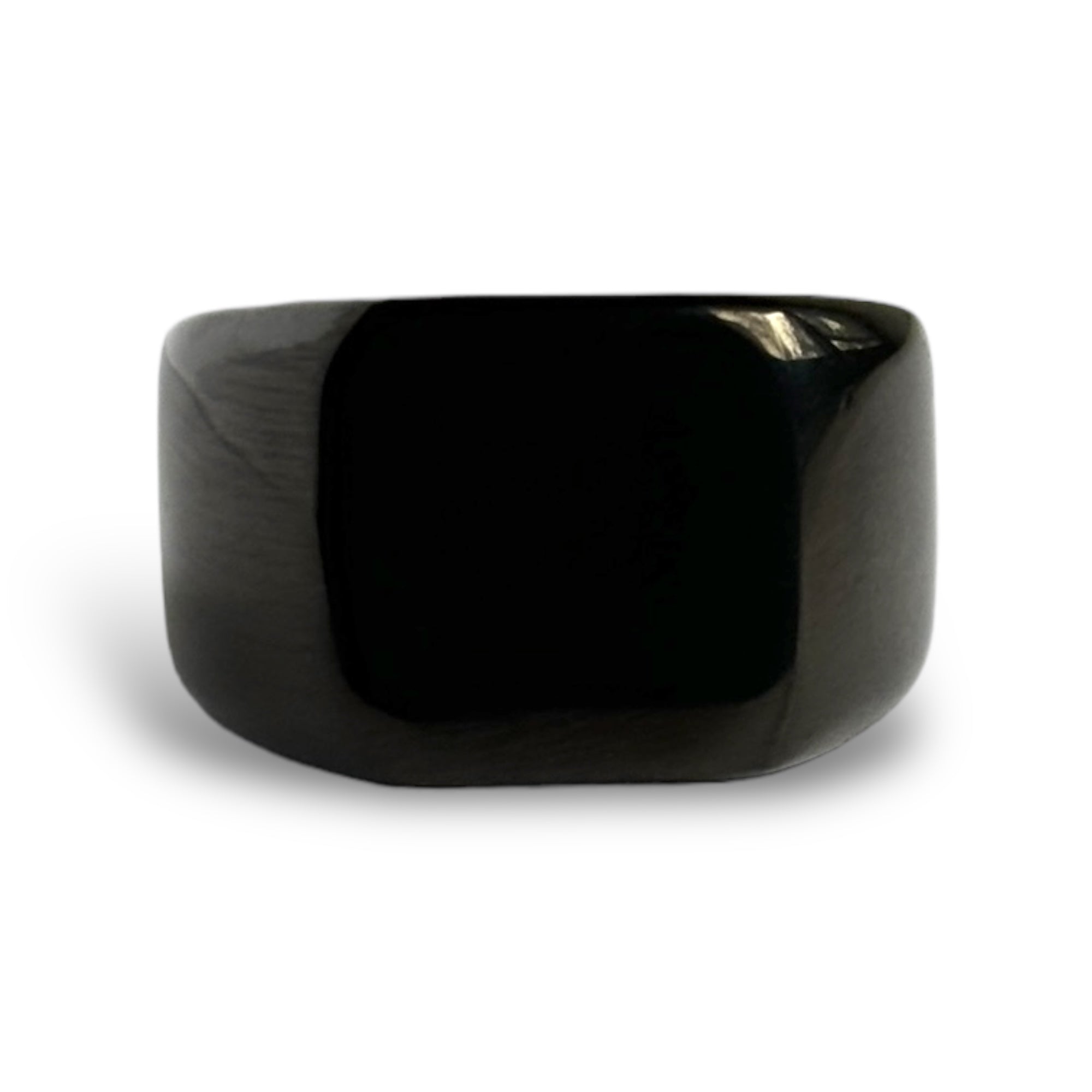 Anillo Cuadrado unisex - Acero inoxidable - Negro