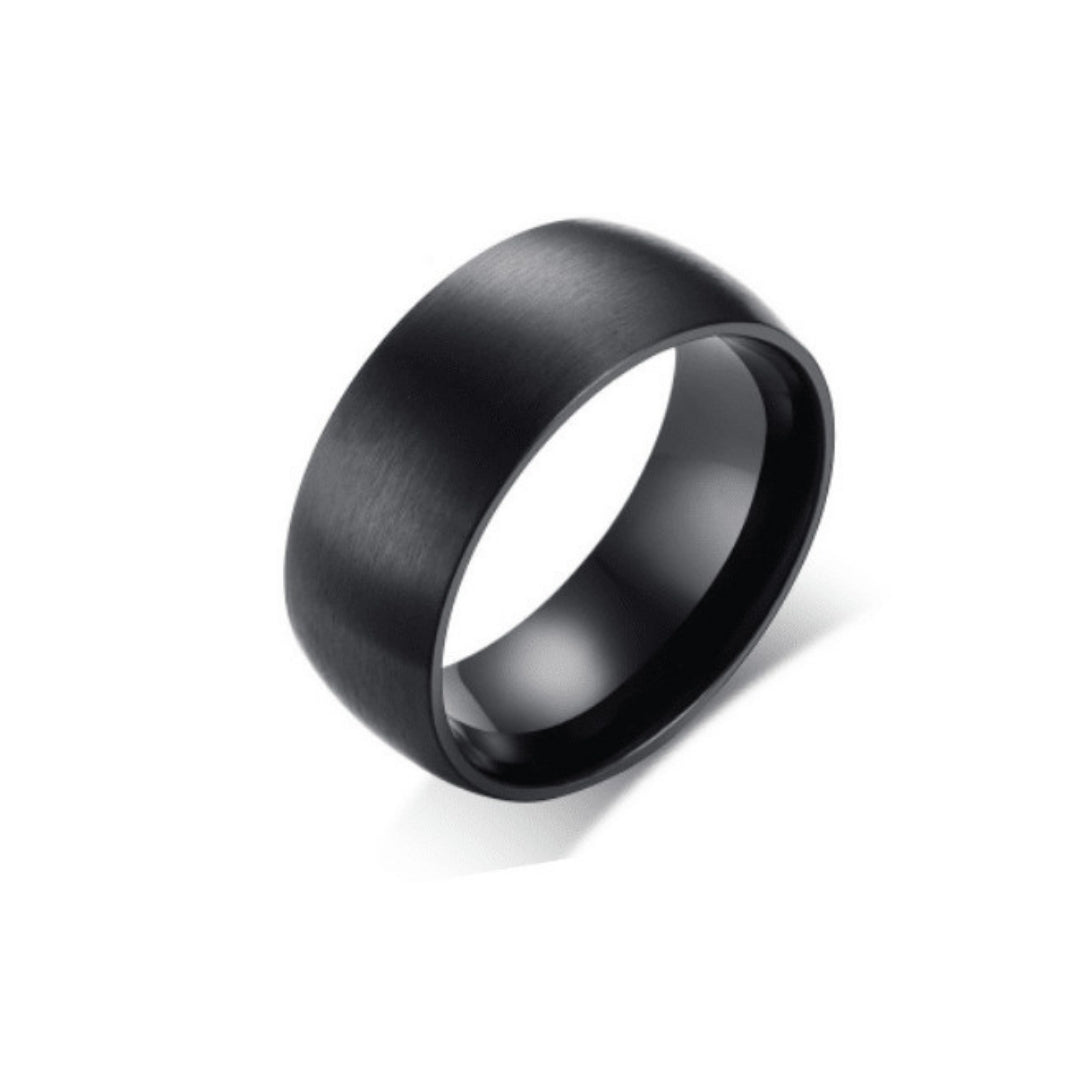 Anillo Grueso Liso Acero Inoxidable - Negro