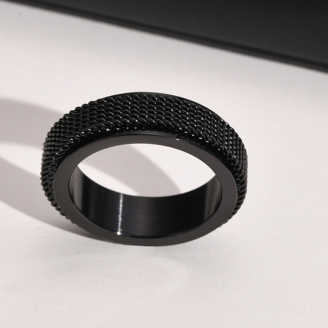 Anillo Trenzado giratorio 6,2 mm Acero Inoxidable - Negro