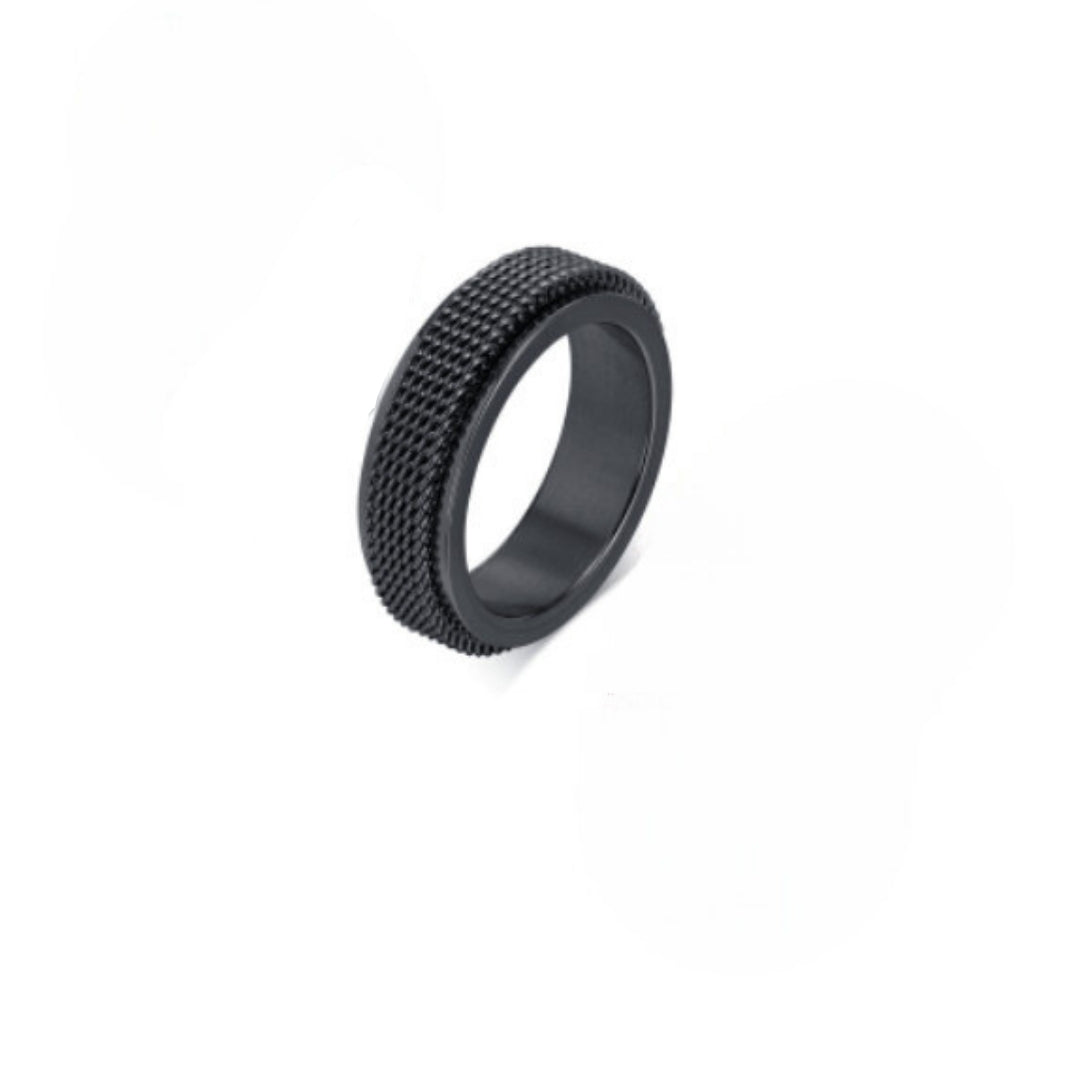 Anillo Trenzado giratorio 6,2 mm Acero Inoxidable - Negro