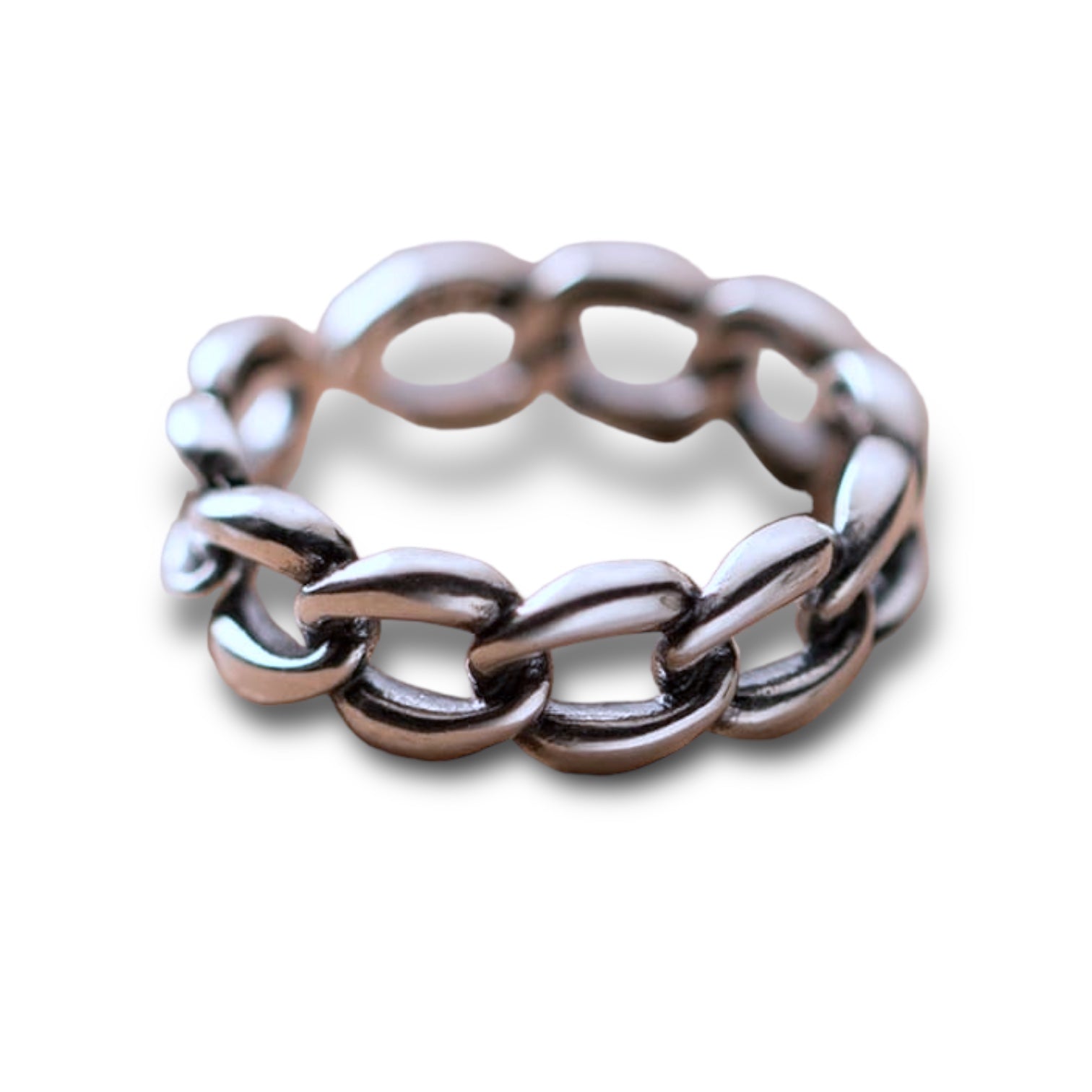 Anillo cadena Vintage Unisex - Plata Ajustable