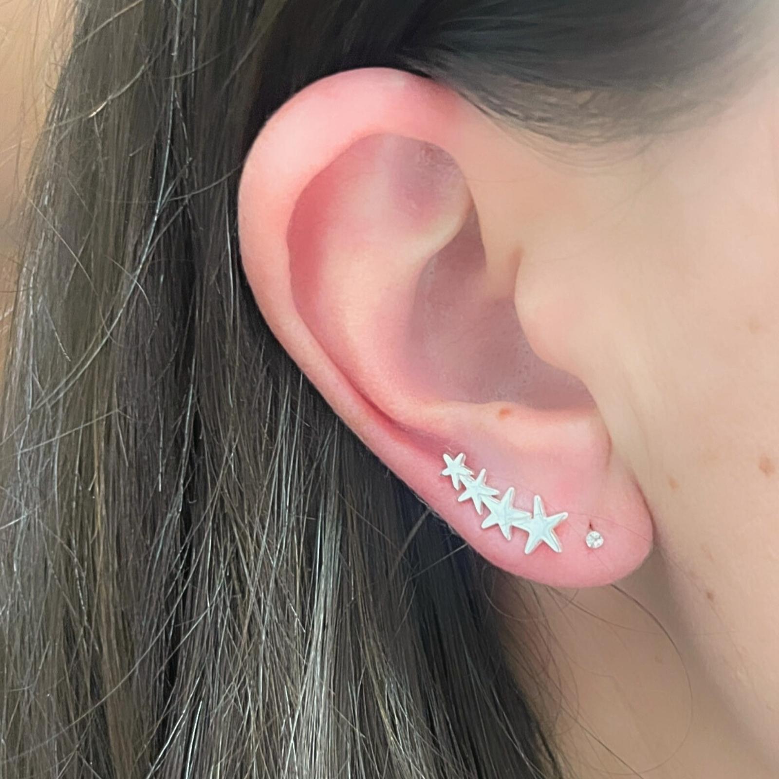 Aros Estrella Símil Trepador Silver