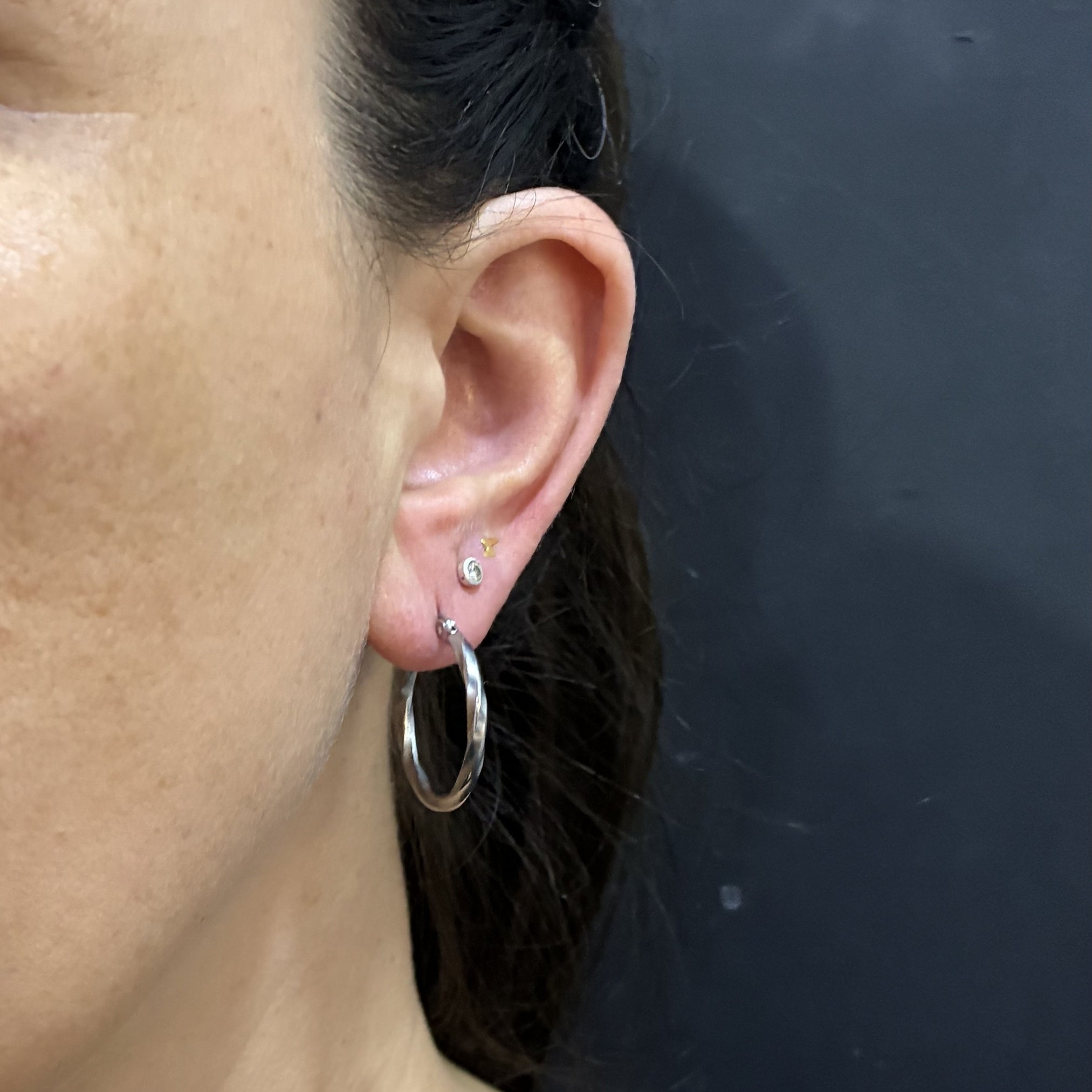 Aros Argolla Corte Diamante 20 mm acero