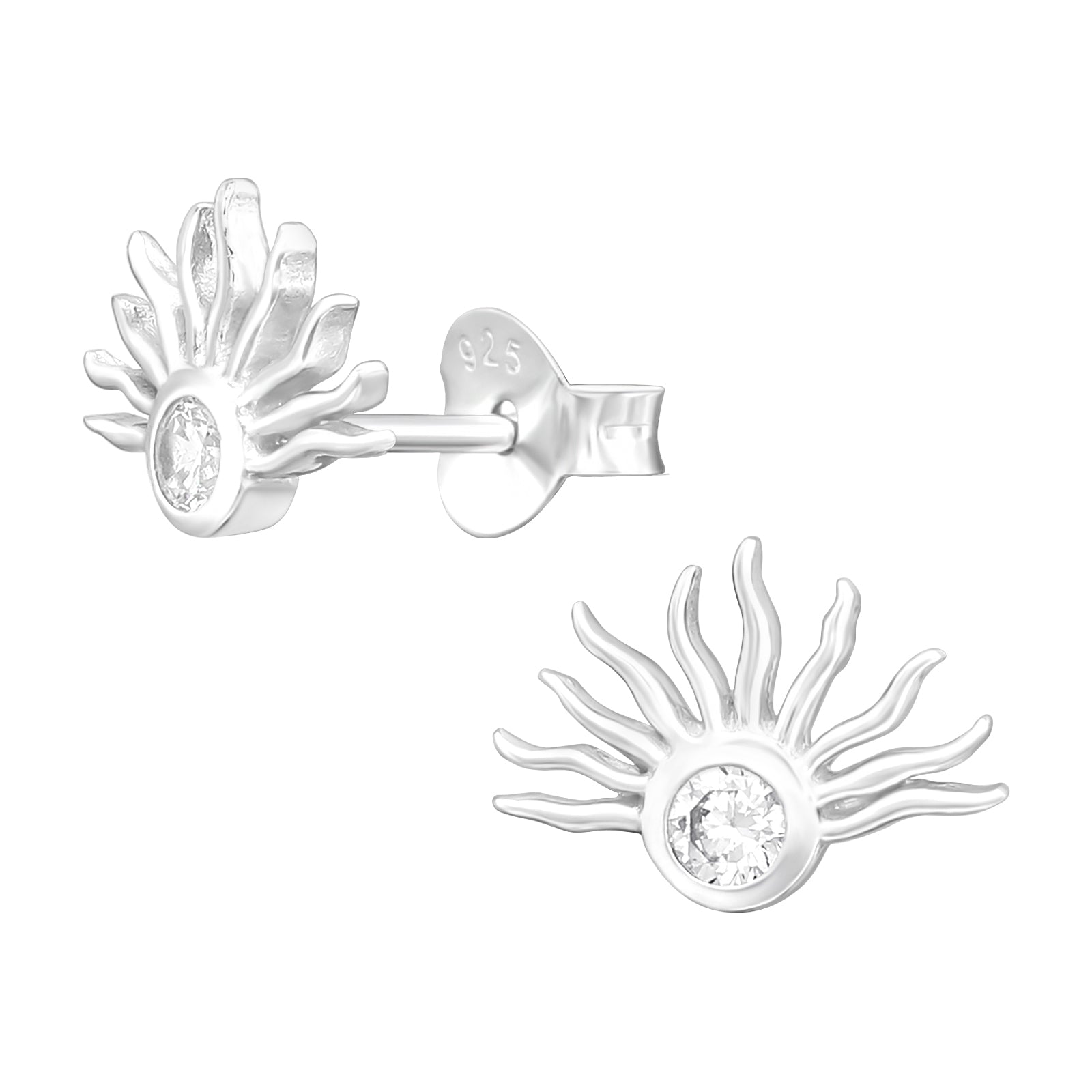 Aros Sol Radiante Plata