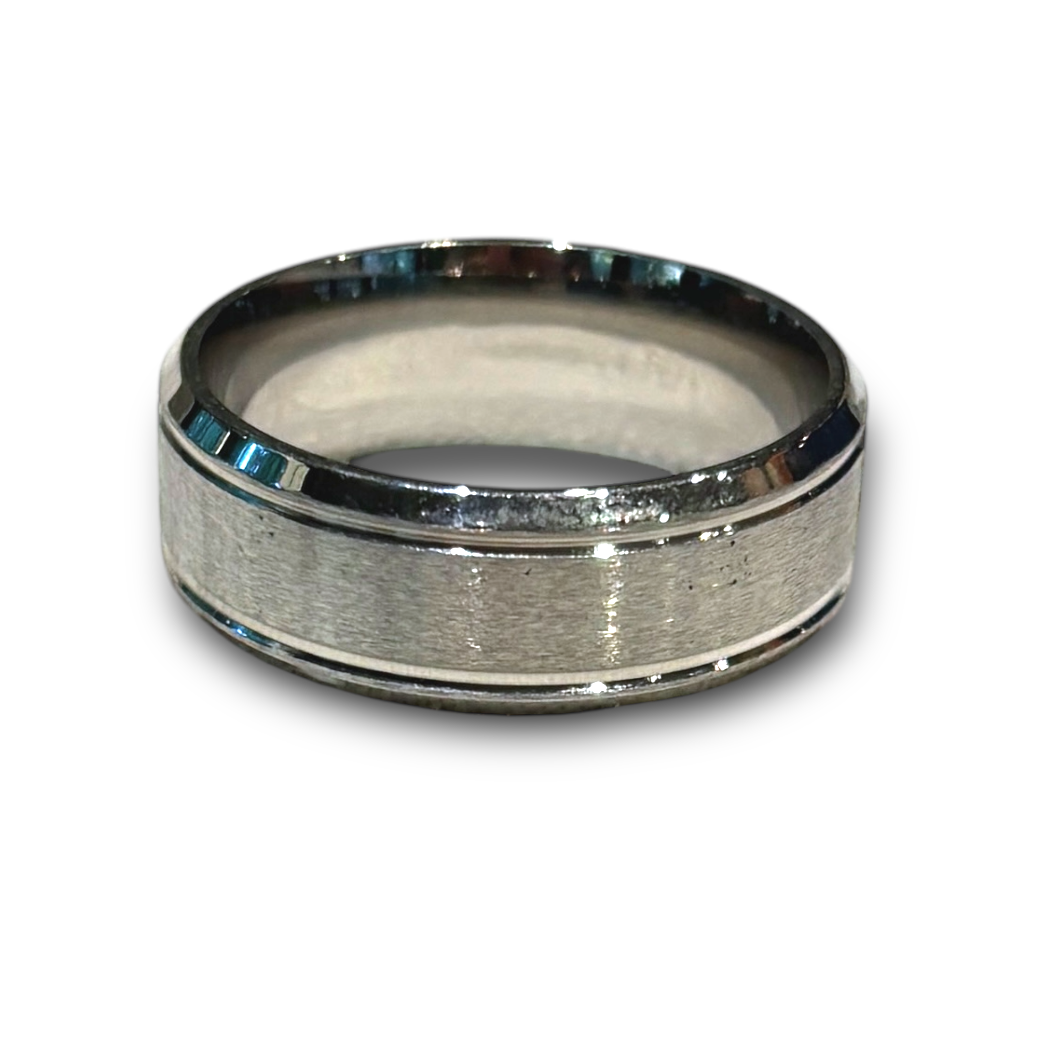 Anillo Unisex Geométrico 2 líneas Caladas - Acero Inoxidable