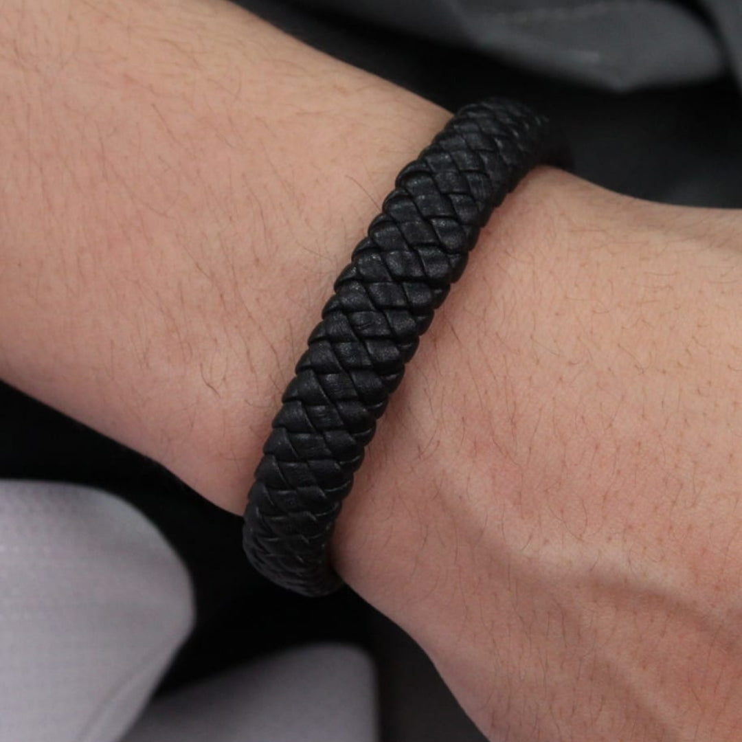 Pulsera unisex Tejido Acero Titanio - Negra