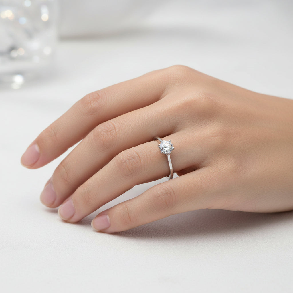 Anillo Solitario plata