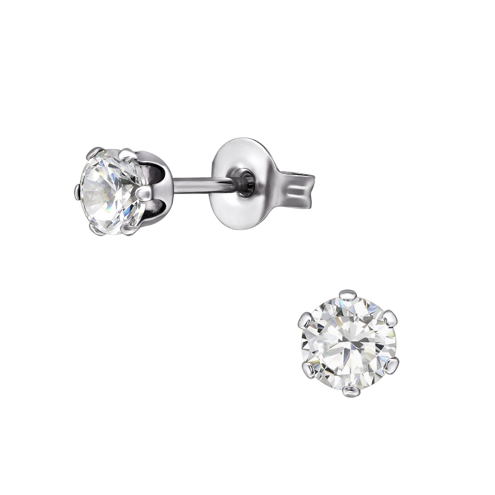 Aros Circón 4 mm Blanco Acero
