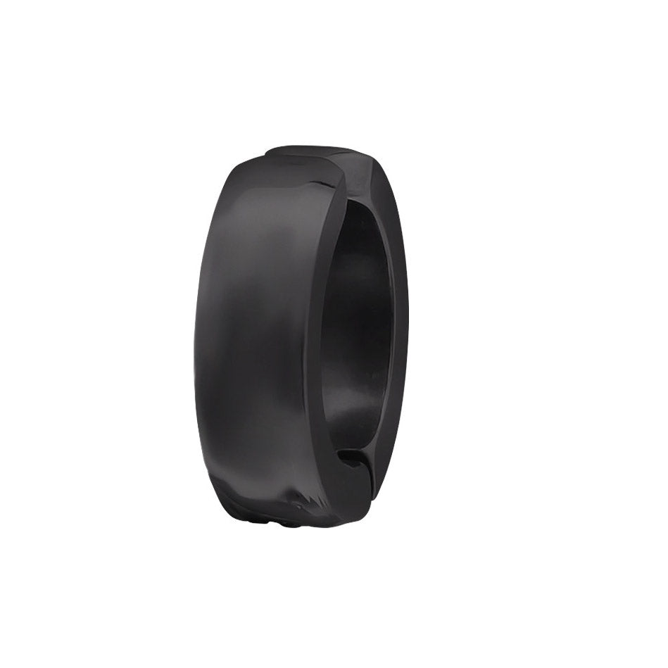 Aro Clip Geométrico Esmaltado (Acero Inoxidable) - Negro