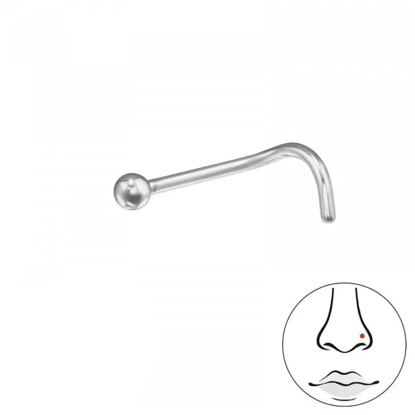 Aro Nariz Gancho Bolita 2 mm Titanio