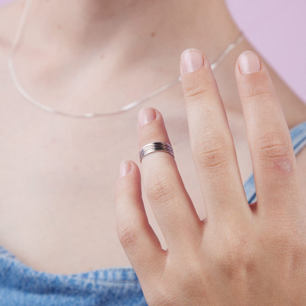 Goia ANILLO Anillo Ajustable Lineas Curvas