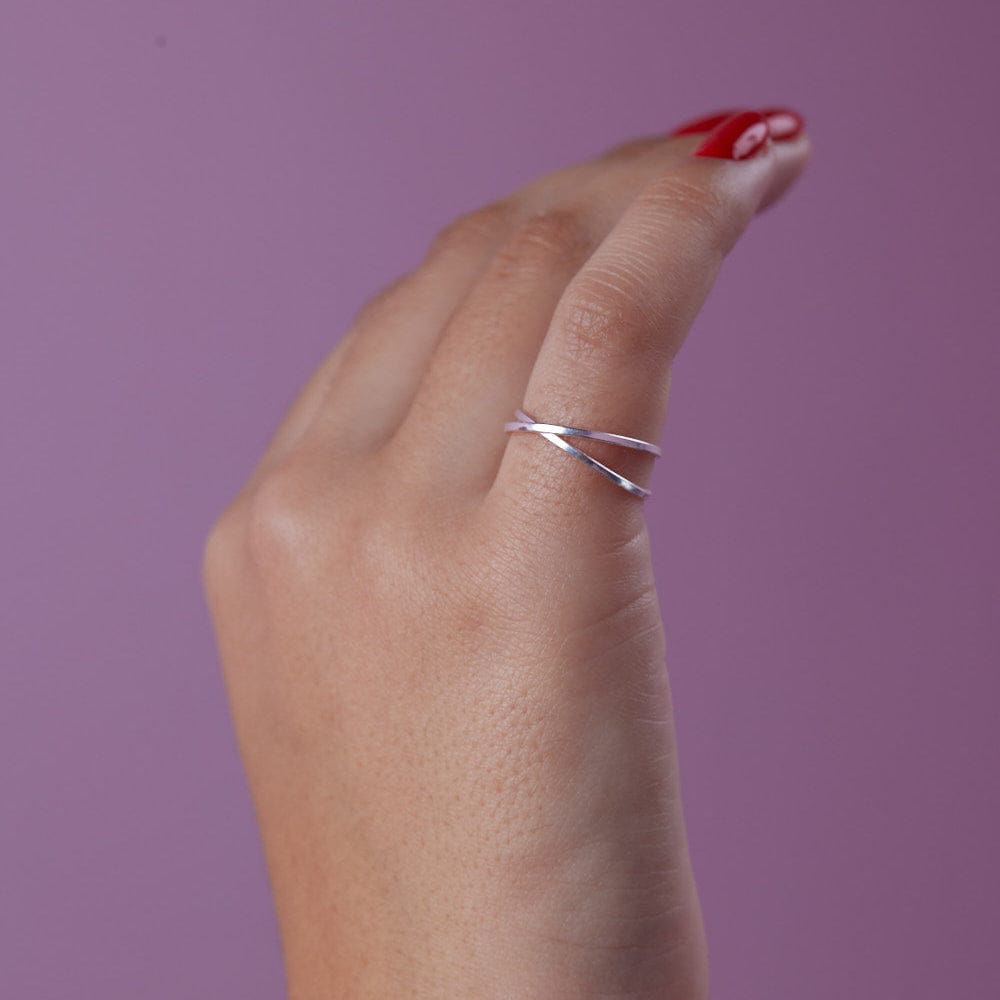 Goia ANILLO 15 Anillo Doble Cruzado Plata