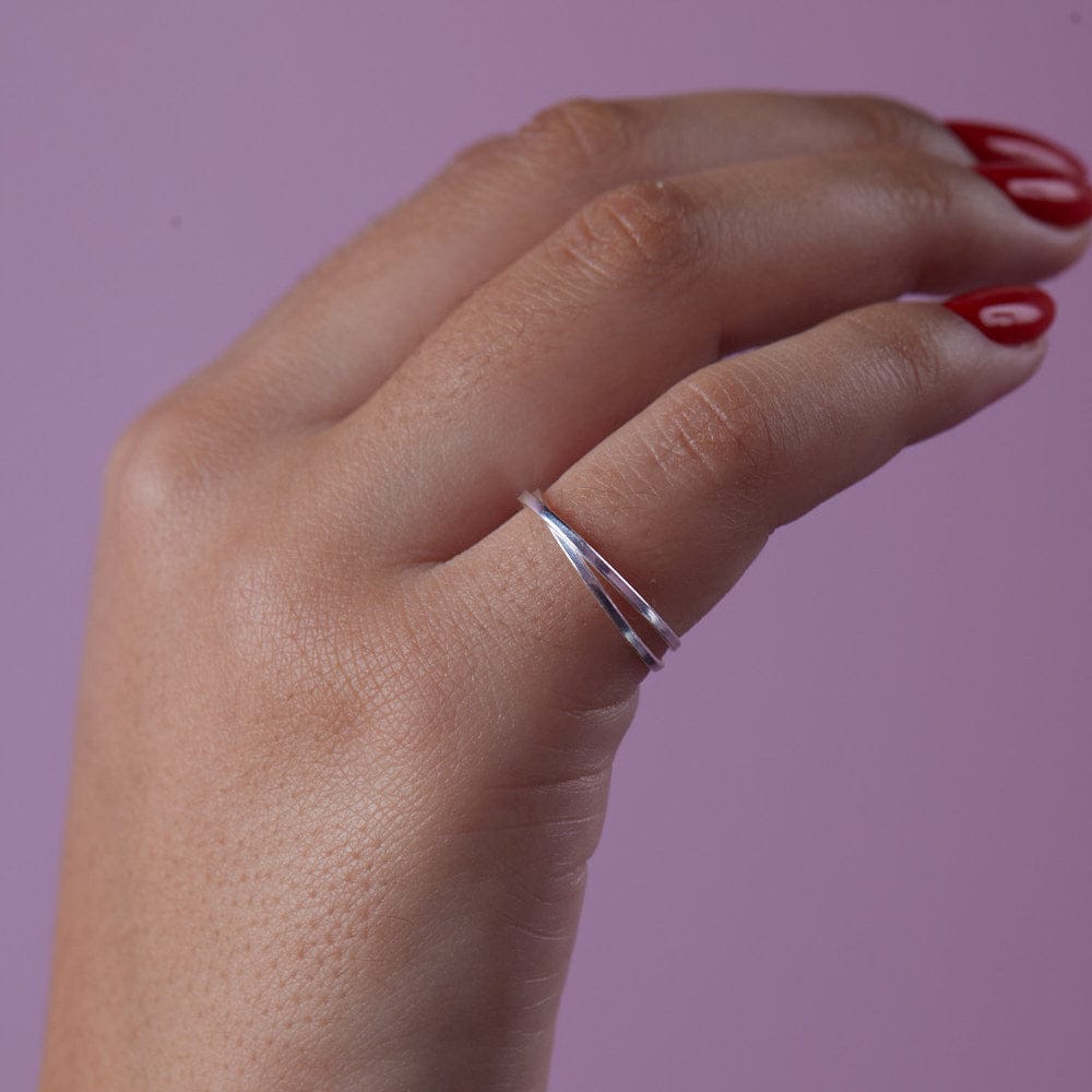 Goia ANILLO 15 Anillo Doble Cruzado Plata
