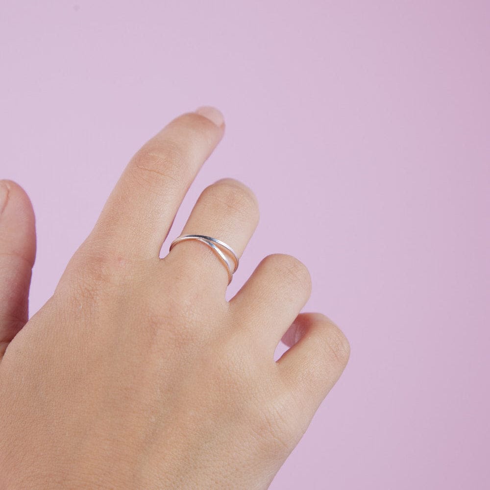 Goia ANILLO 15 Anillo Doble Cruzado Plata