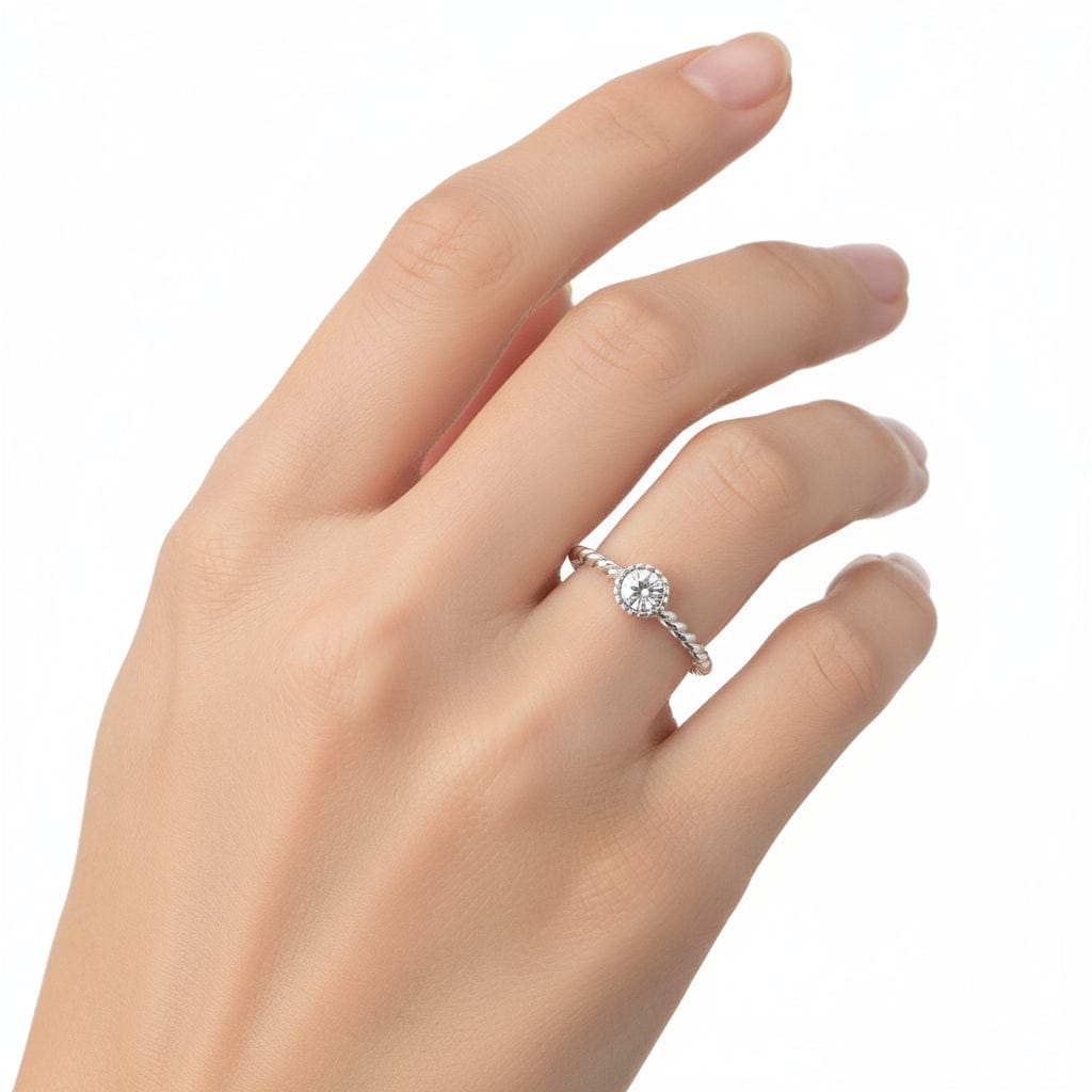 Goia ANILLO Anillo Retorcido Circon plata