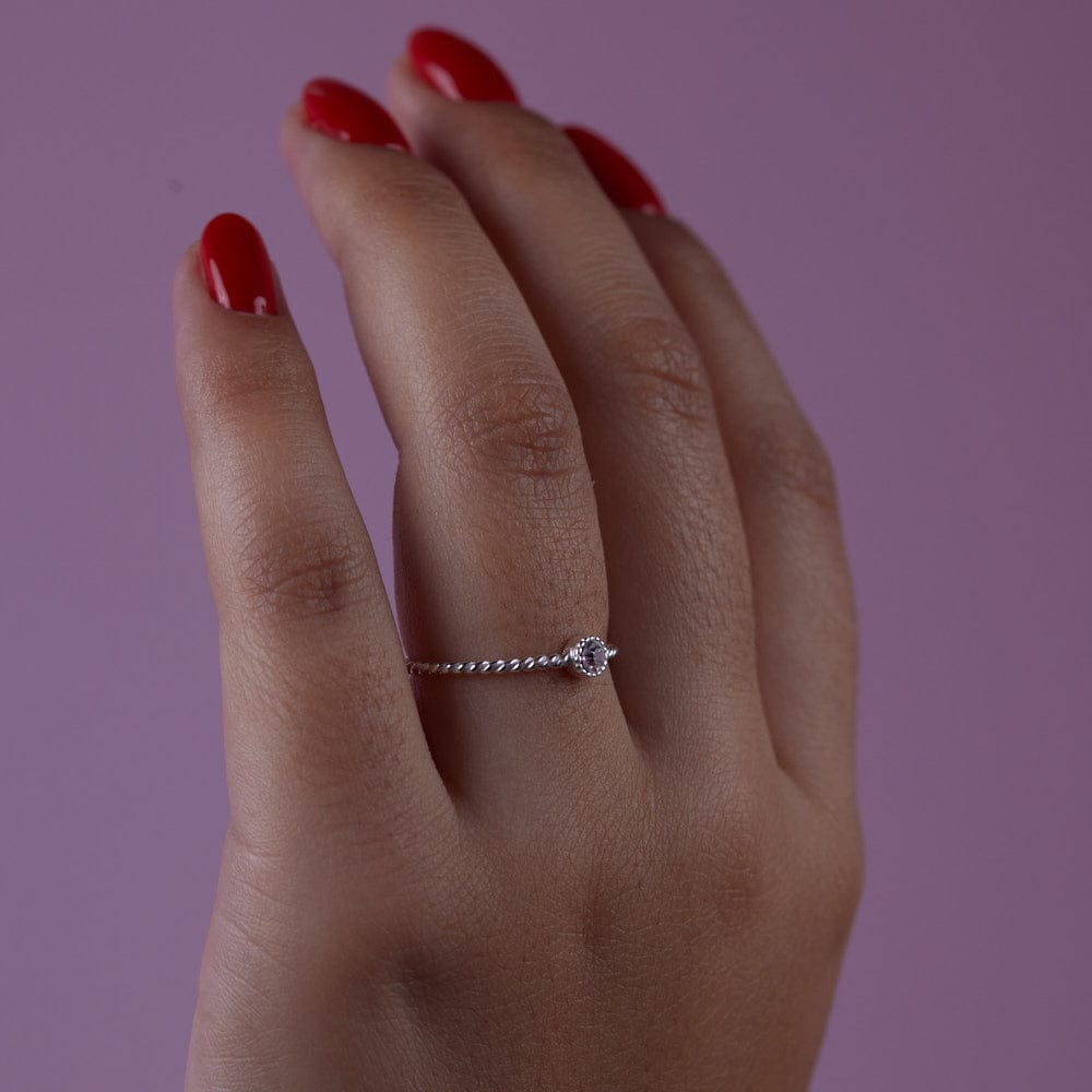 Goia ANILLO Anillo Retorcido Circon plata