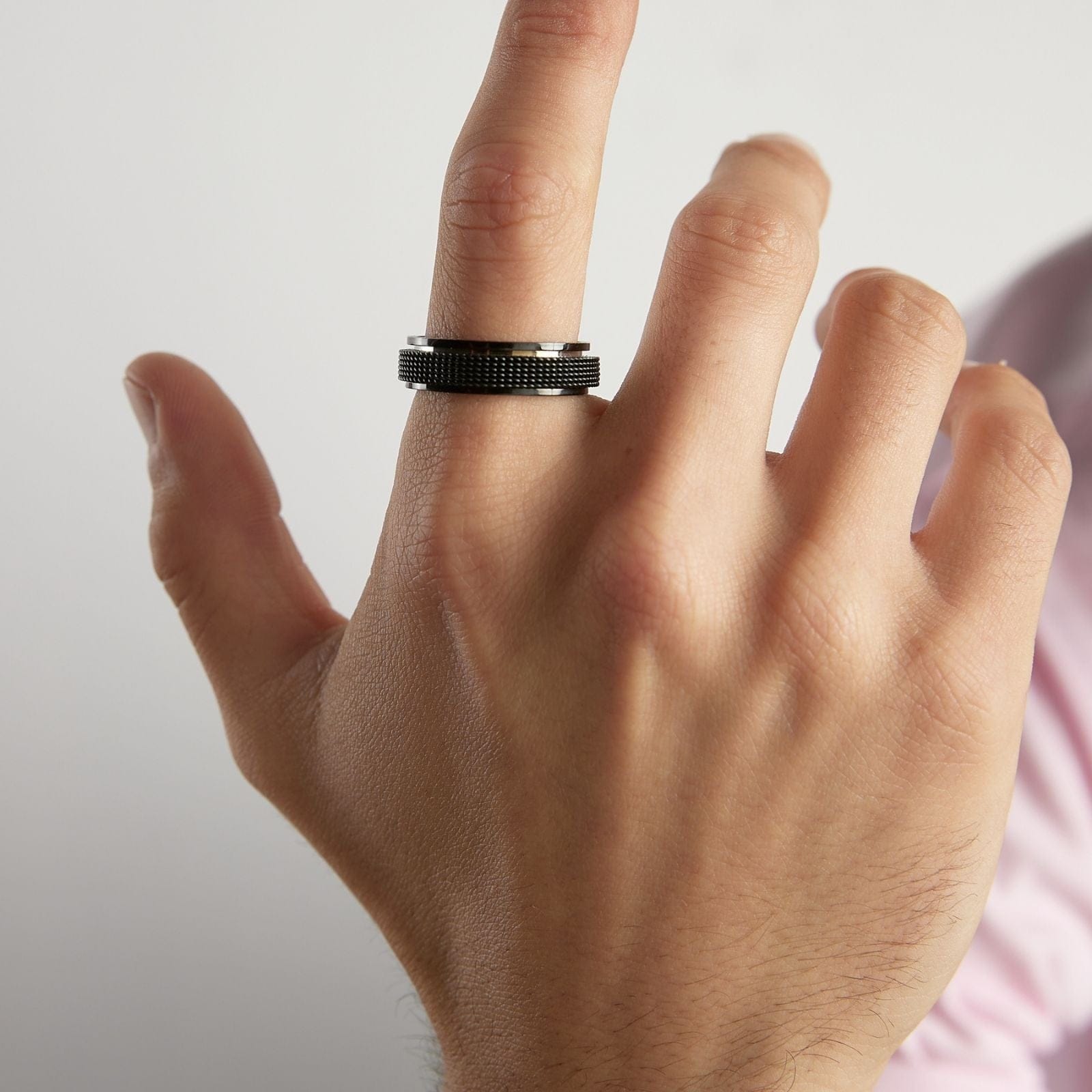 Goia ANILLO Anillo Trenzado giratorio 6,2 mm Acero Inoxidable - Negro