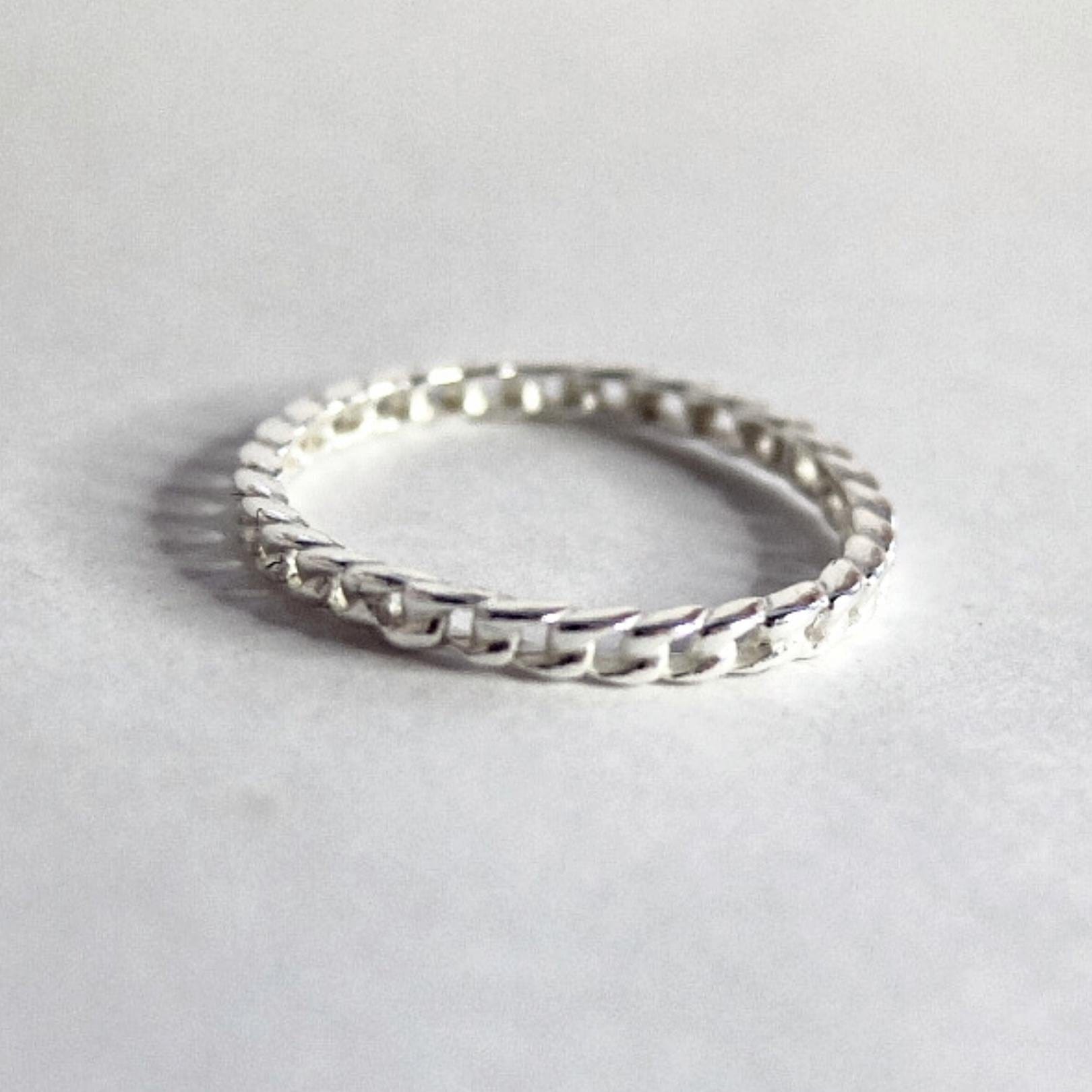 Anillo Cadena Recta 1,8 mm Plata
