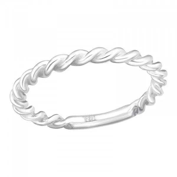 Goia Anillos Anillo Retorcido Grueso Silver