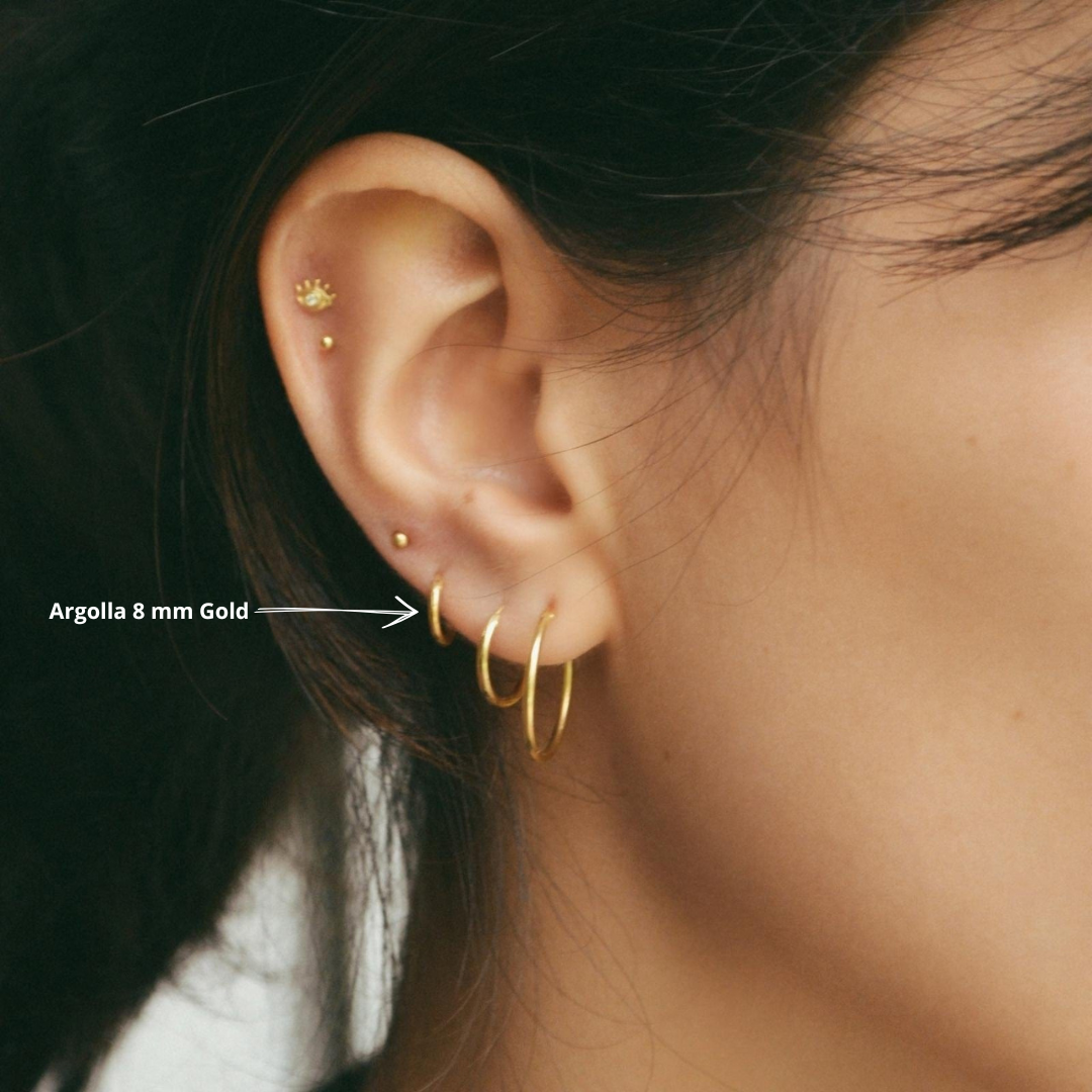 Aros Argolla 8 mm gold