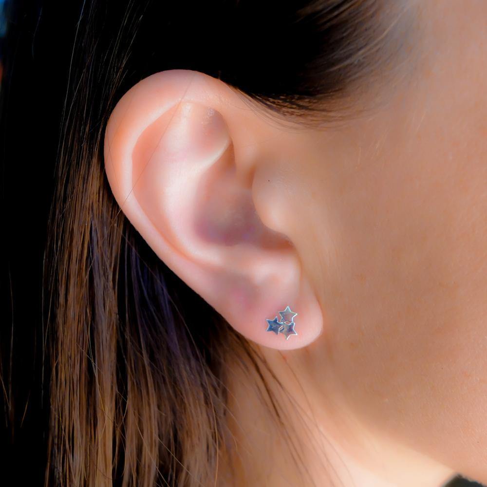 Aros 3 estrellas Plata - Goia