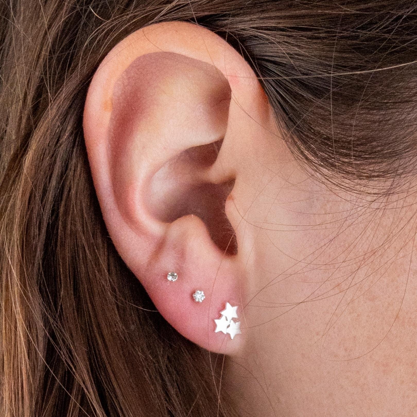Aros 3 estrellas Silver