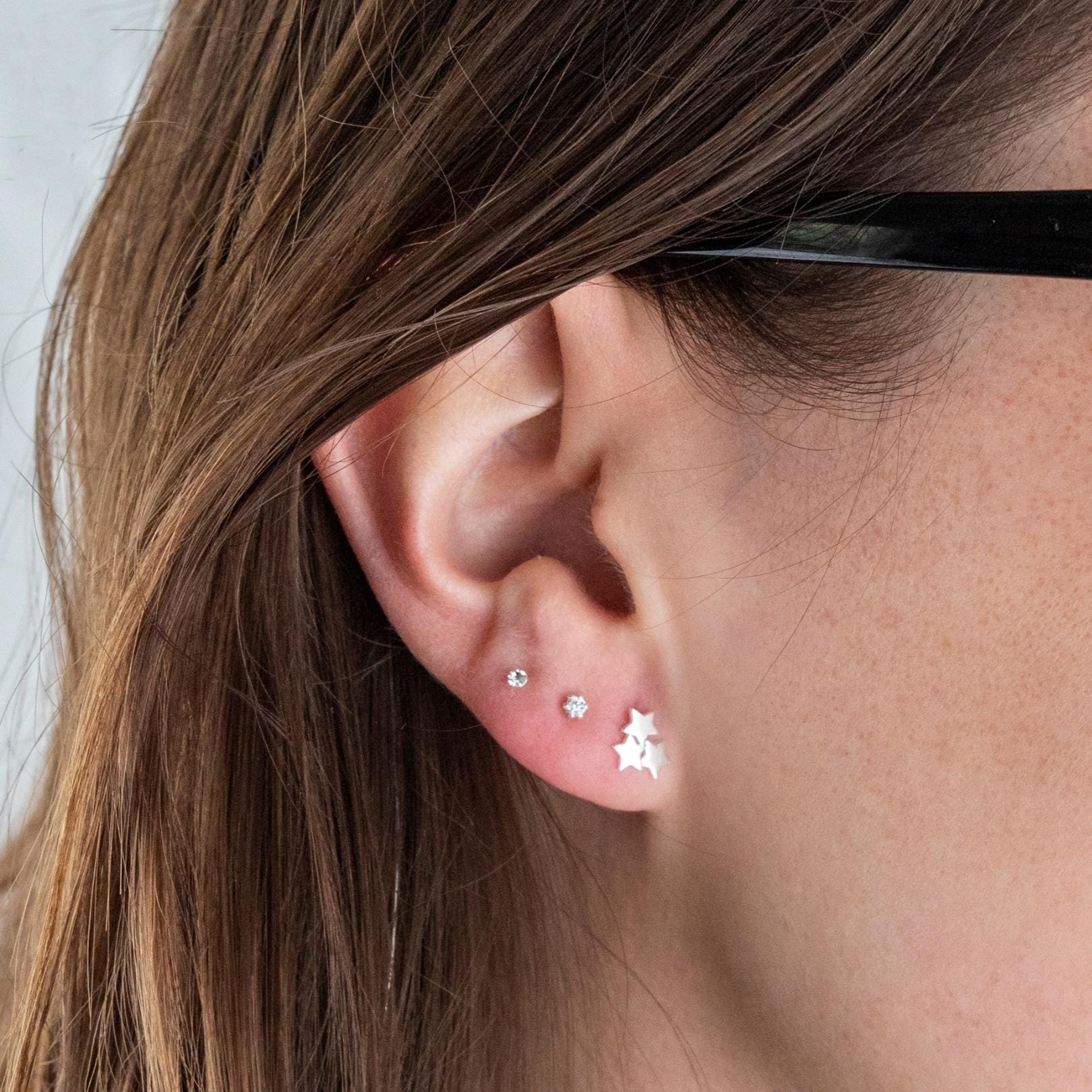 Aros 3 estrellas Silver