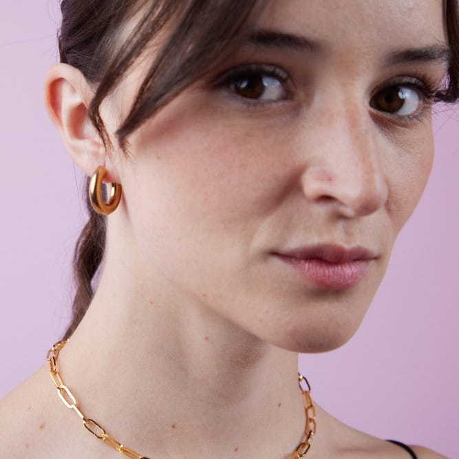 Goia AROS Aros Argolla Big Clip 5x12 mm acero gold