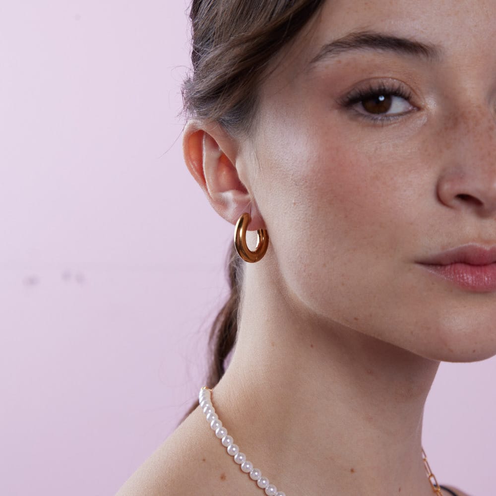 Goia AROS Aros Argolla Big Clip 5x12 mm acero gold