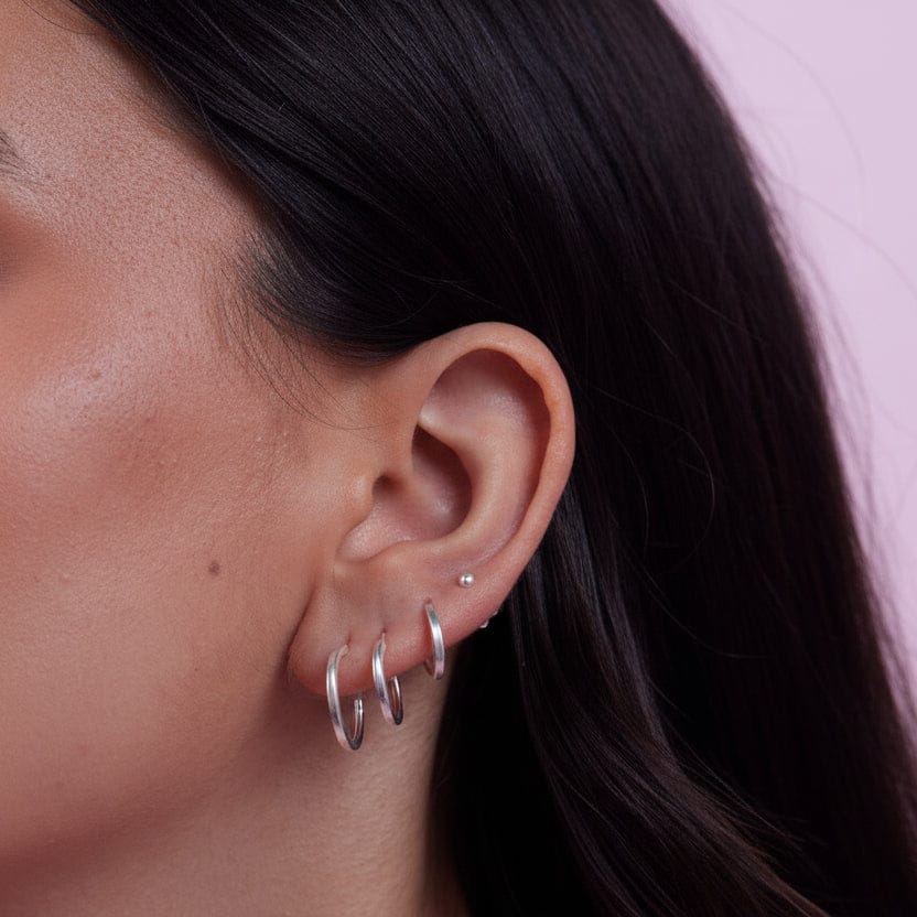 GOIA AROS Aros argolla plana 14 mm silver