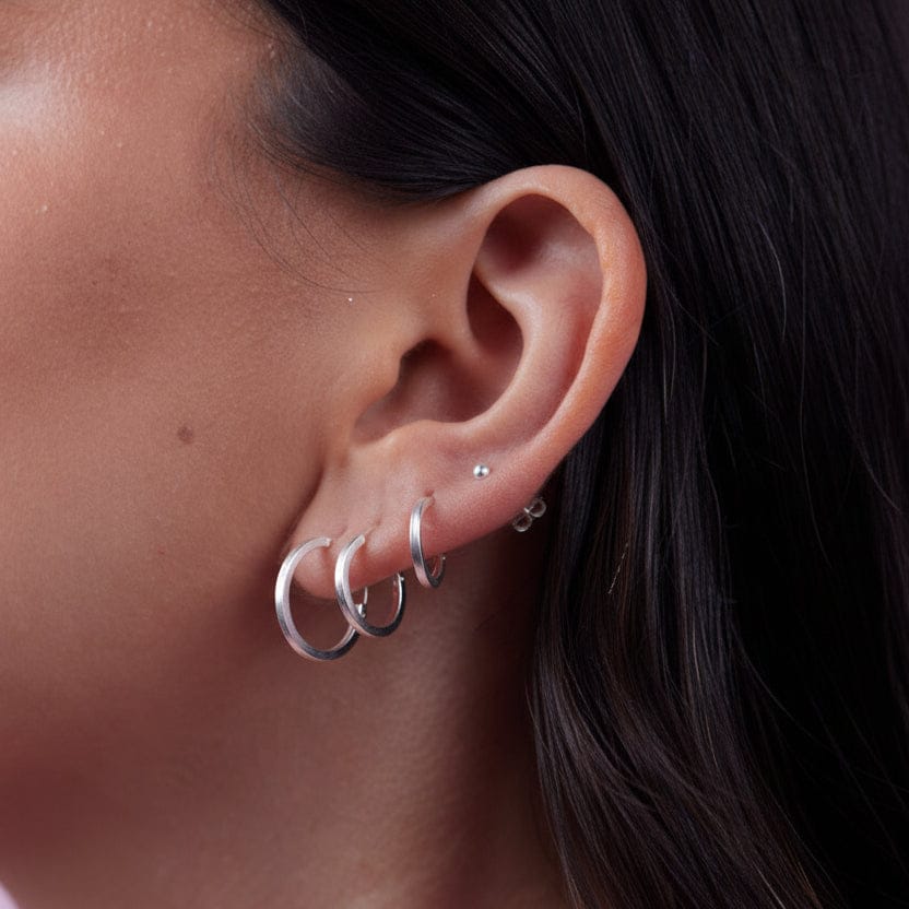 GOIA AROS Aros argolla plana 14 mm silver