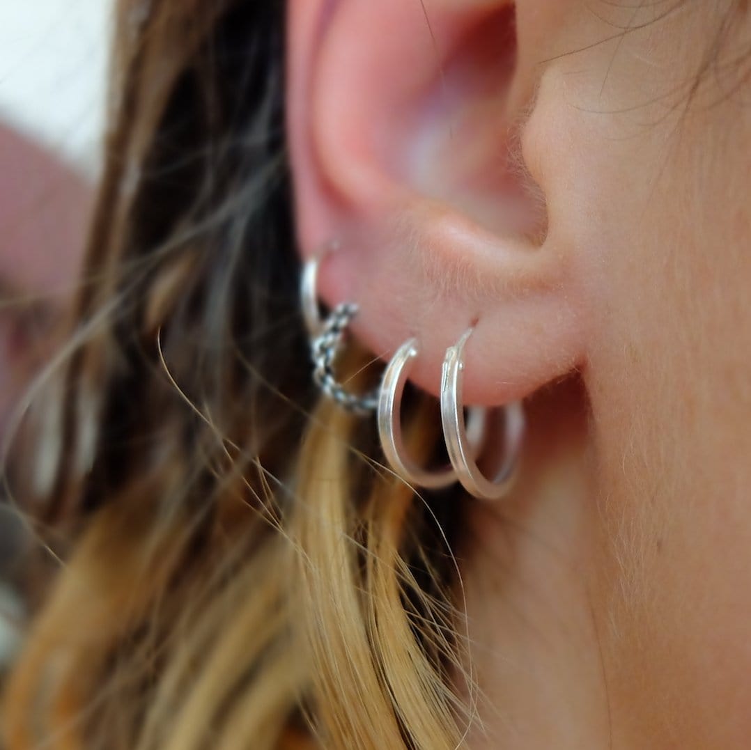 GOIA AROS AROS ARGOLLA PLANA 14MM silver