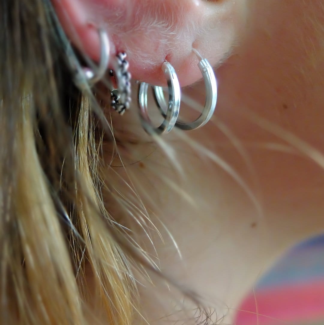 GOIA AROS AROS ARGOLLA PLANA 14MM silver