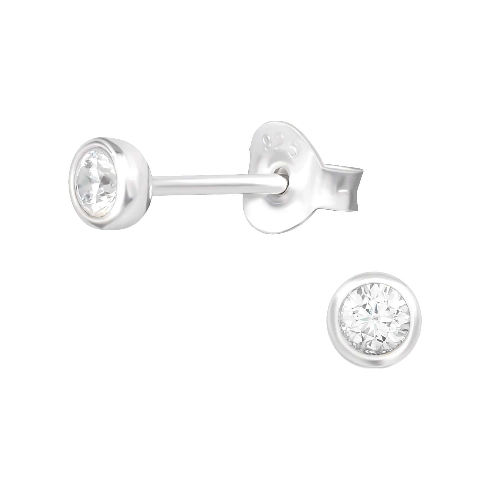GOIA AROS Aros circón 4 mm plata