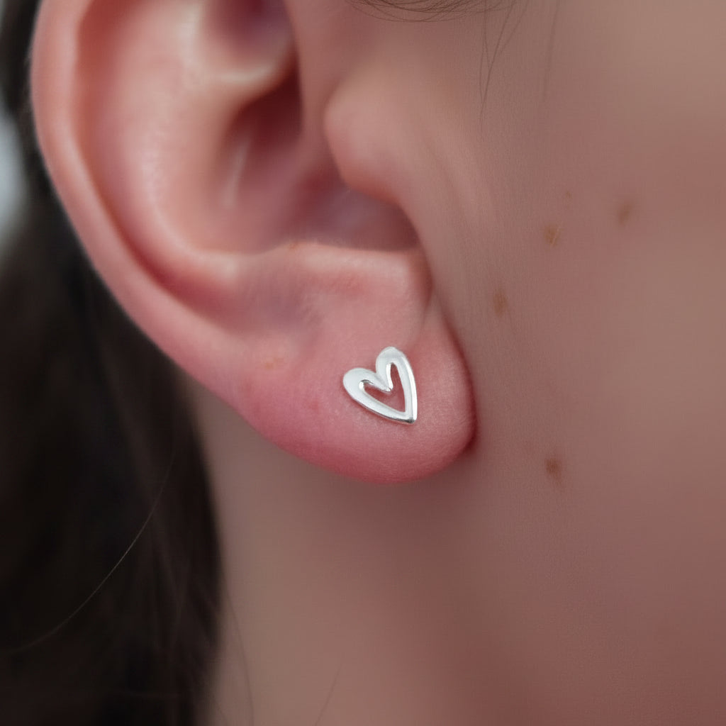 GOIA AROS Aros Corazón Dibujado Plata