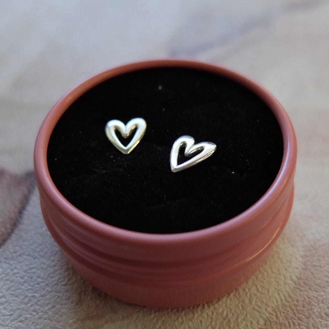Aros Corazón Dibujado Plata