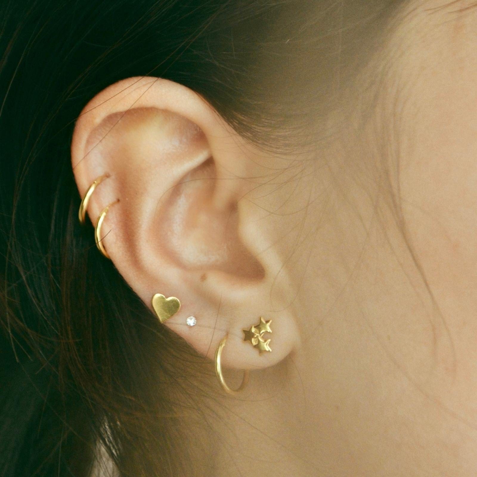 Pack Astro Love (corazón, Estrellitas, argolla, circón)