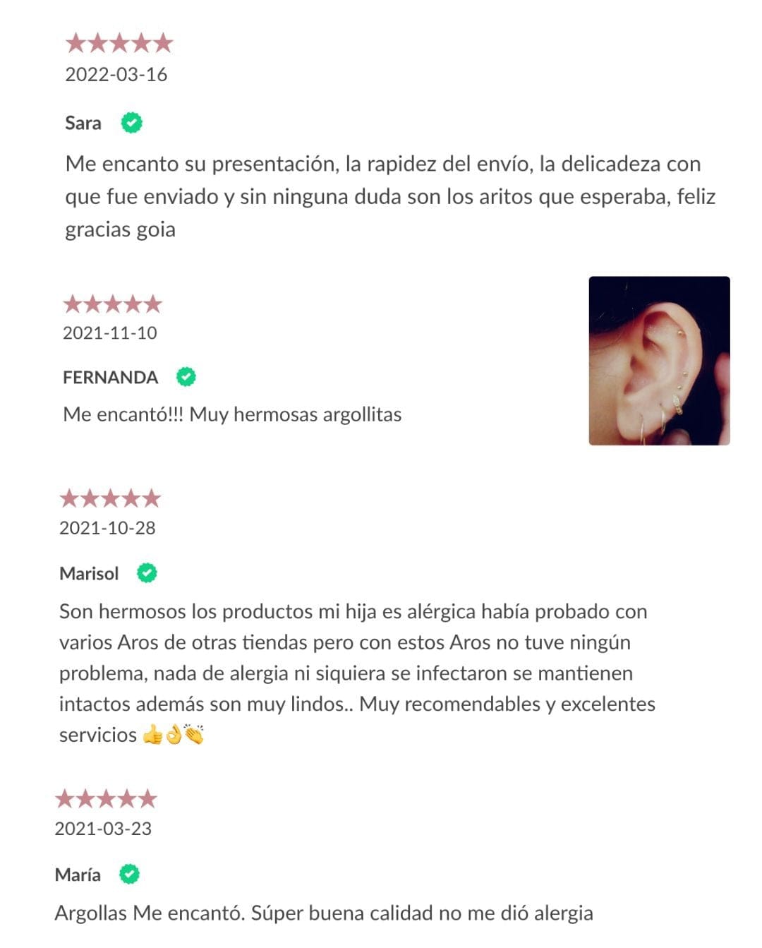 Goia Aros PACK HOOPS Argollas 8mm + argollas 12 mm + Argollas 18 mm (incluye Aros Bolita 2mm Gold de REGALO)