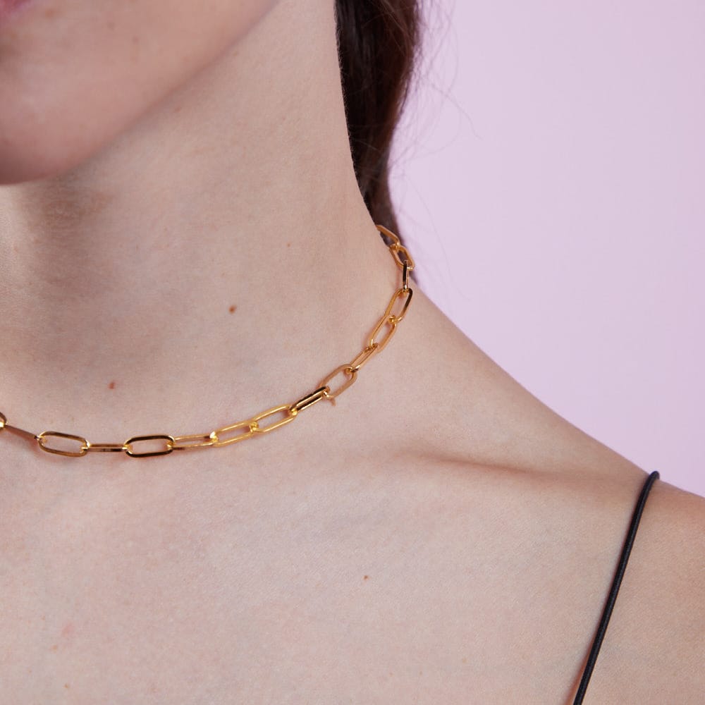 Goia Cadena Choker Cadena Gruesa Gold