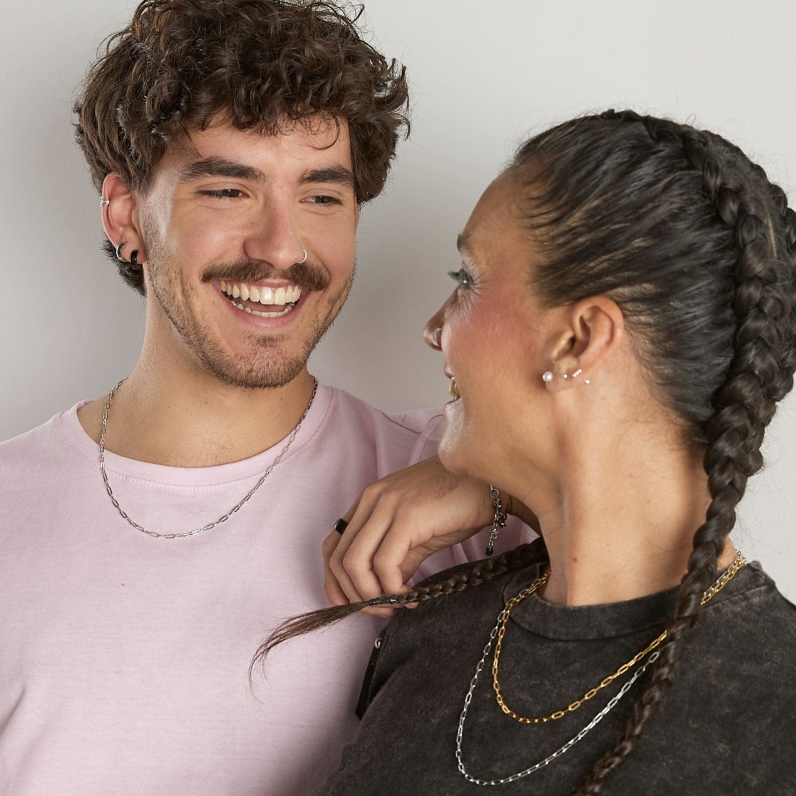 Goia COLLAR Cadena Unisex Gruesa 50 cm Plata