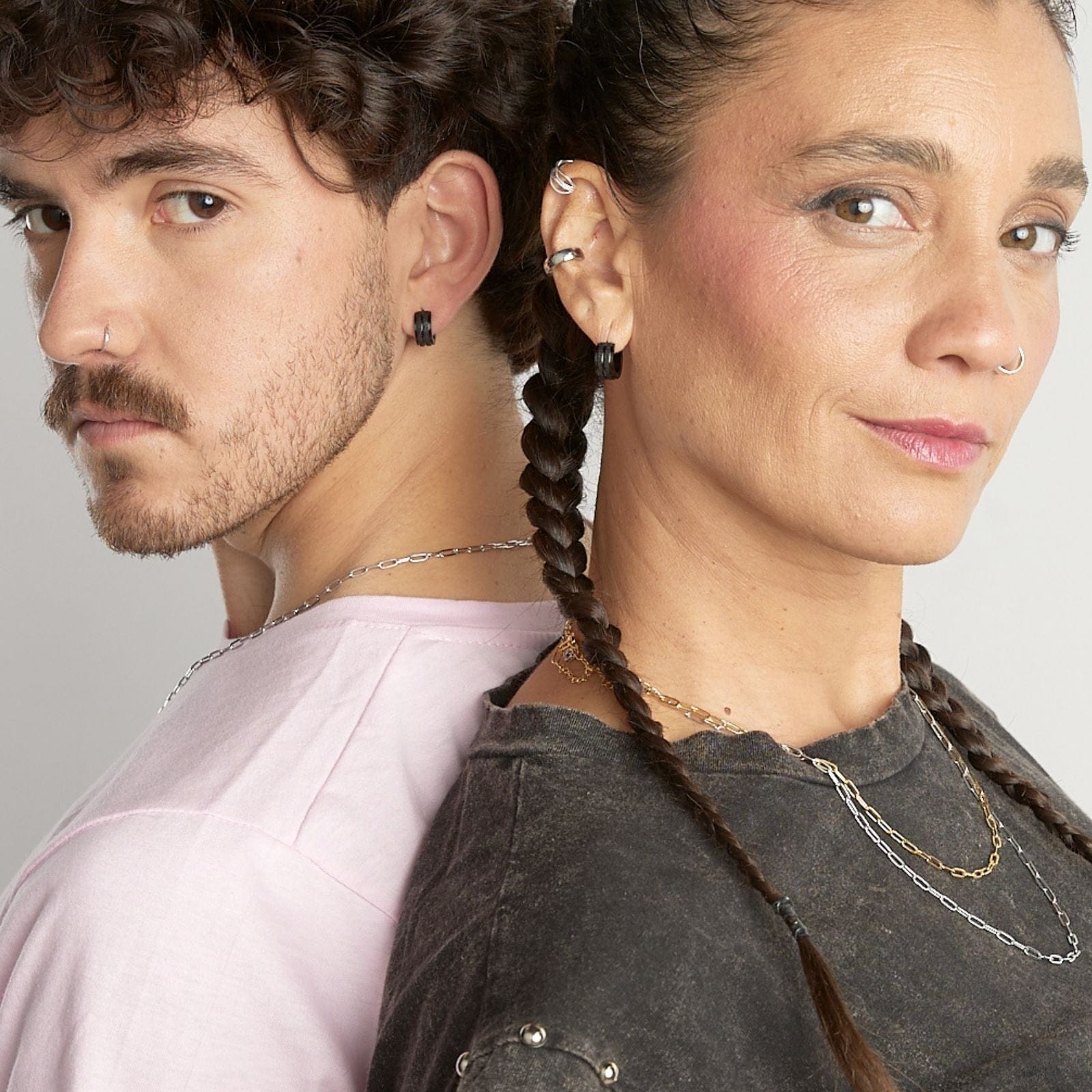 Goia COLLAR Cadena Unisex Gruesa 50 cm Plata