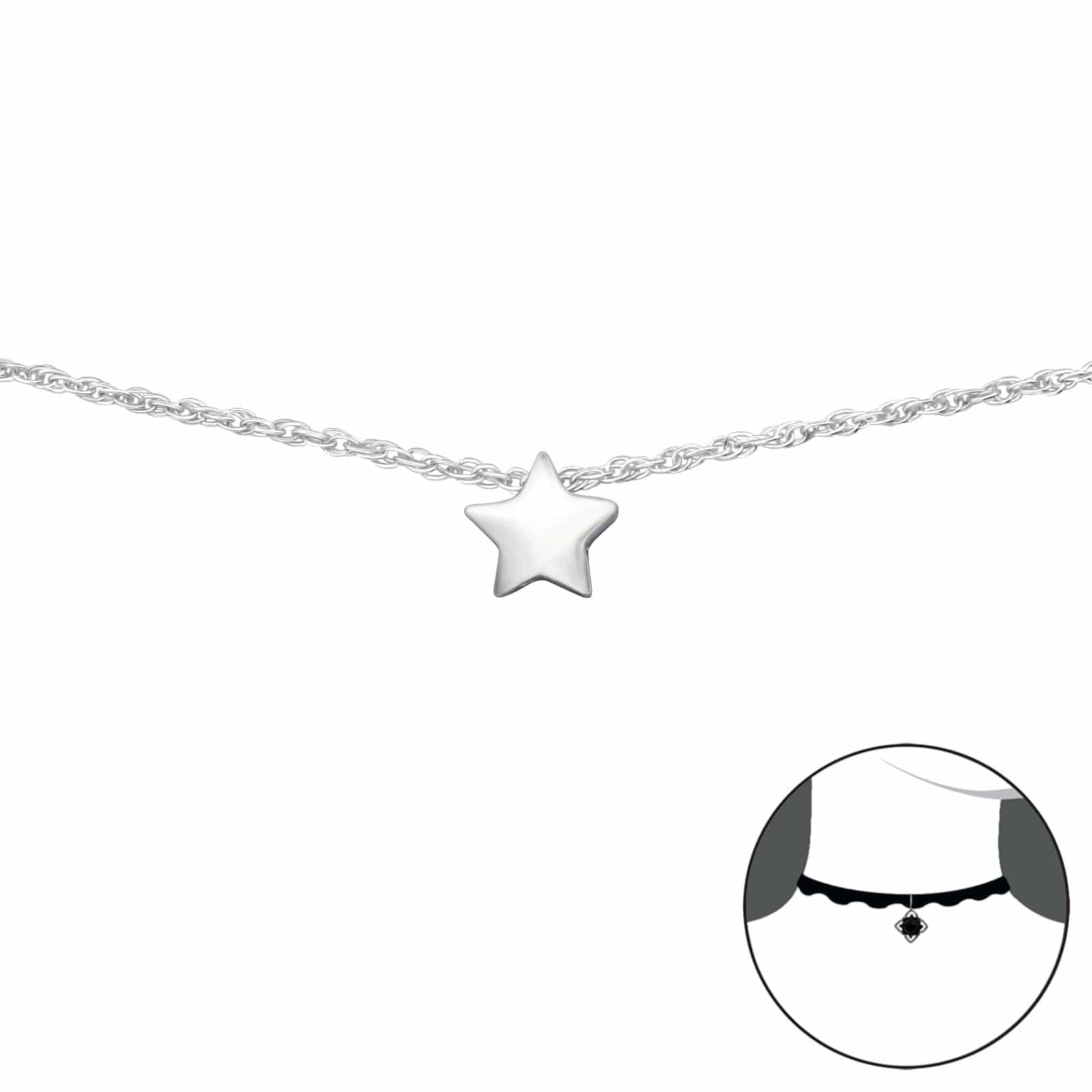 GOIA COLLAR Choker Estrella plata