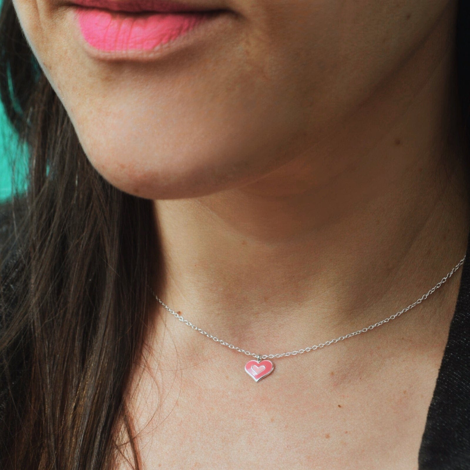 GOIA Collar Collar Corazón Rosado