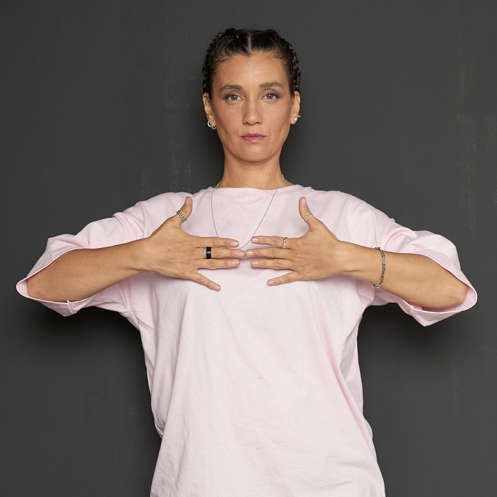 Goia PULSERA Pulsera Cadena Hip Hop 18,5 cm Acero Inoxidable - Plateada