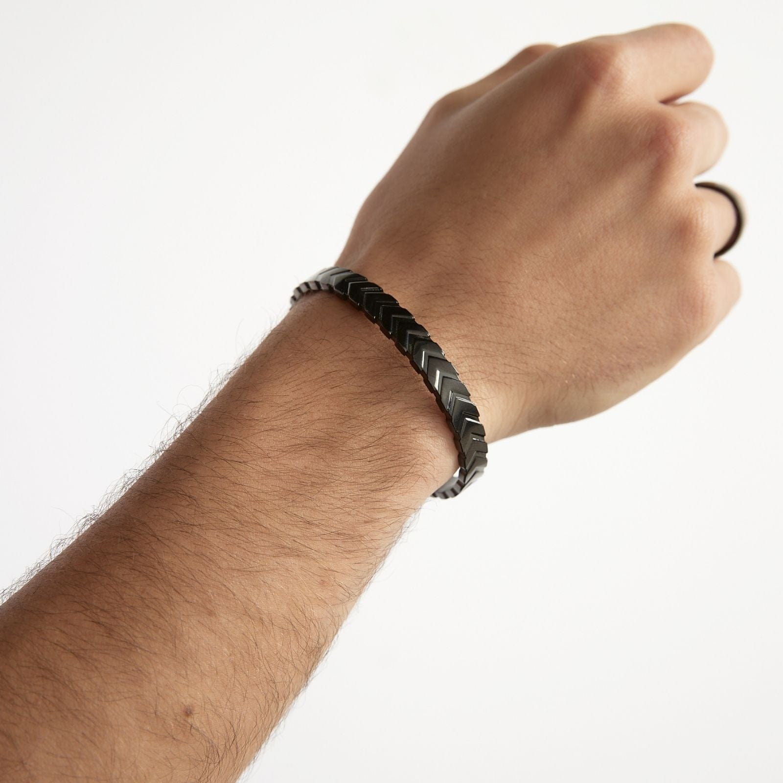 Goia PULSERA Pulsera Esclava Trenzada 17-19 cm Acero Inoxidable - Negra