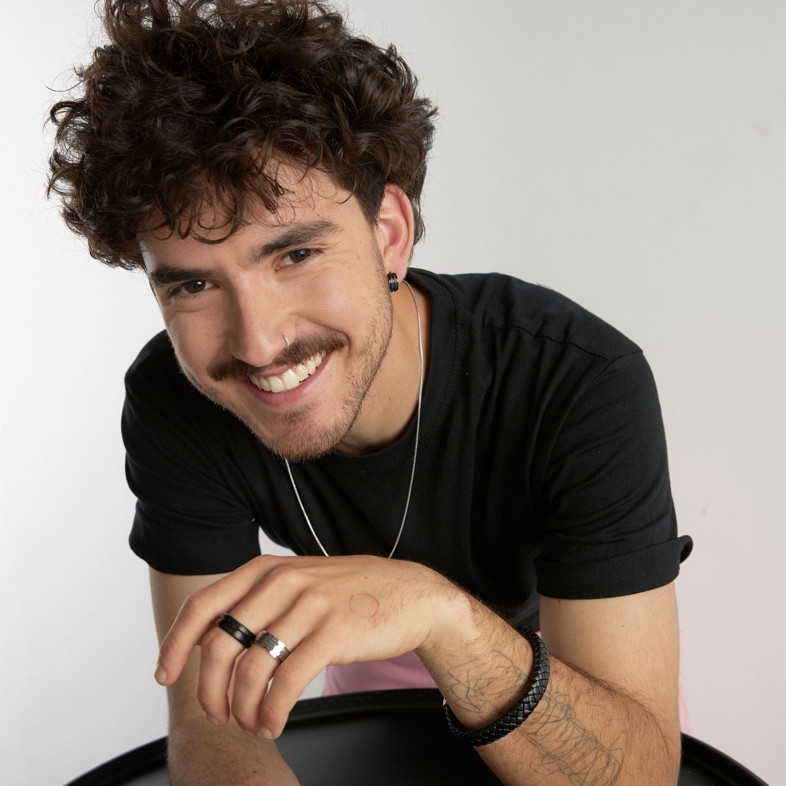 Goia PULSERA Pulsera unisex Tejido Acero Titanio - Negra