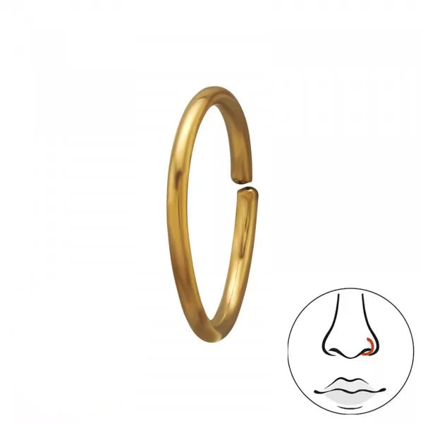 Argolla Nariz 10 mm Gold  Acero Quirúrgico