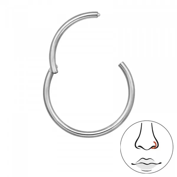 Aro Nariz Argolla 14 mm Titanio